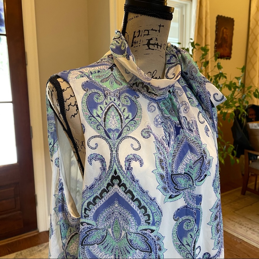 Side Tie Paisley Top